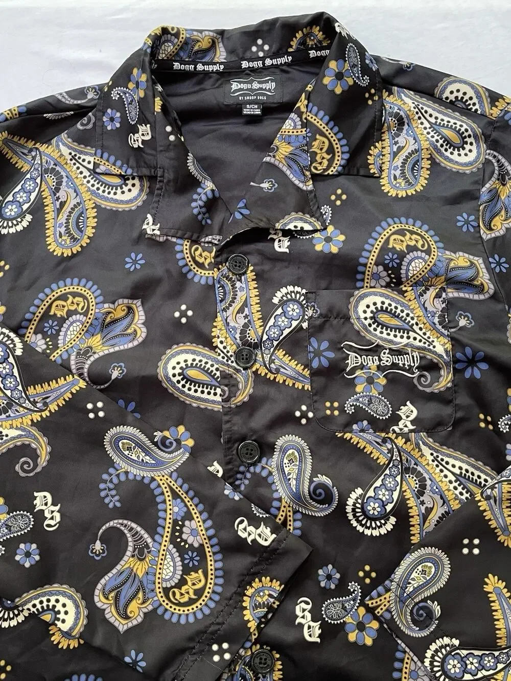 Dogg Supply Snoop Dogg Paisley Satin Pajama Set Womens Small 2-Piece